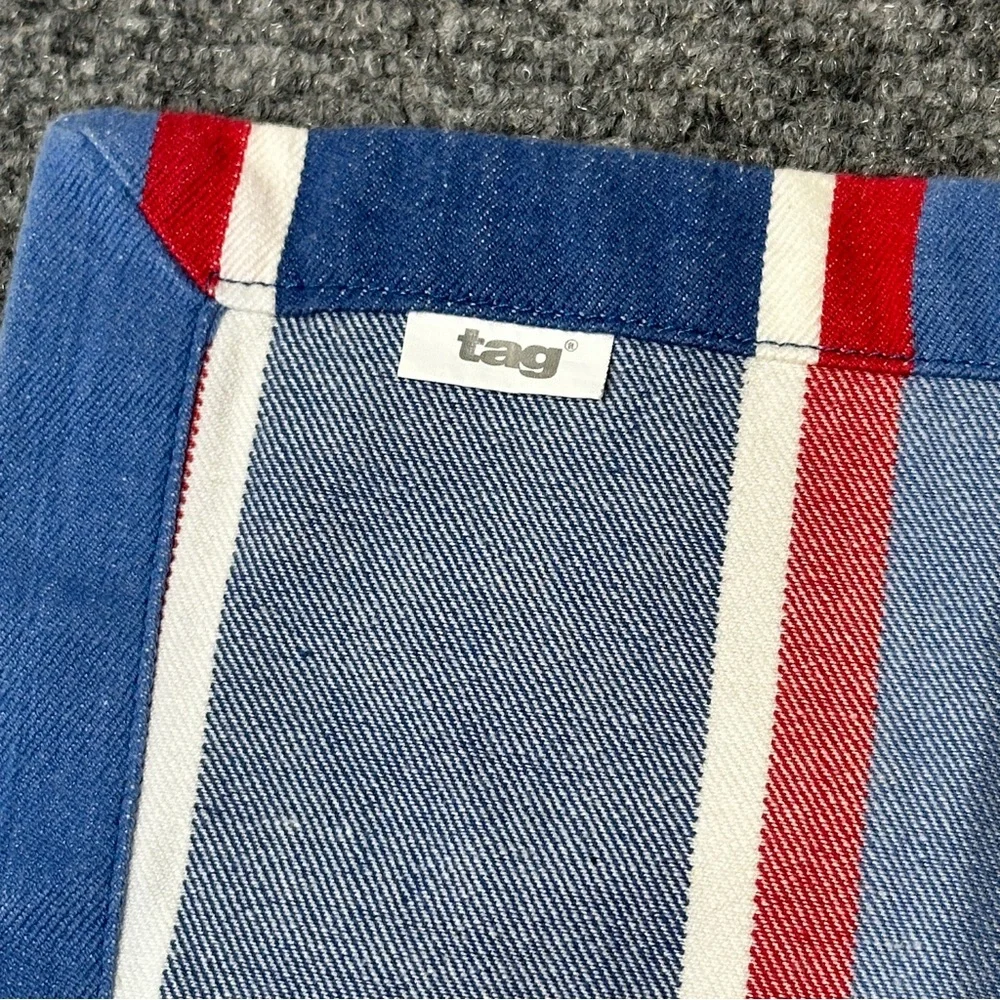 Tag cloth napkins striped cotton red white blue USA  patriotic America 4th July - Picture 6 of 11
